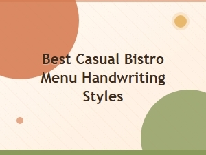 The Best Casual Menu Bistro Handwriting Style